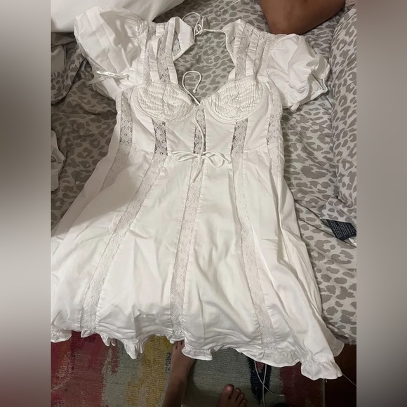 For Love & Lemons Maura Poplin Mini Dress Size Large - Picture 3 of 9